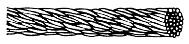 28 strands of 14 gauge (1.63mm) basket weave aluminum cable.