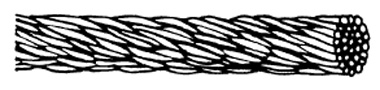 36 strands of 17 gauge (1.15mm) basket weave copper cable.